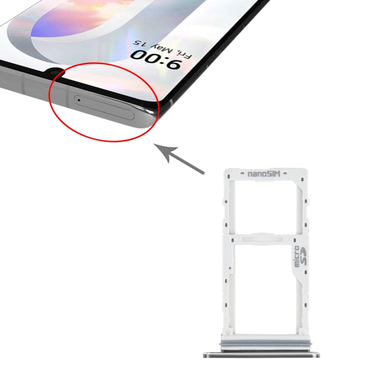 SIM Card Tray + SIM Card Tray / Micro SD Card Tray for LG Velvet 5G LM-G900N LM-G900EM LM-G900 LM-G900TM (Black) - For LG by PMC TechLife | Online Shopping South Africa | PMC TechLife | Buy Now Pay Later Mobicred