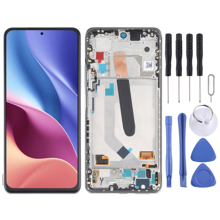 AMOLED Material Original LCD Screen and Digitizer Full Assembly With Frame for Xiaomi Redmi K40 / Redmi K40 Pro / Redmi K40 Pro+ / Mi 11i / Poco F3 / M2012K11AC M2012K11C M2012K11AG M2012K11G(Silver) - free shipping - PMC TechLife - Order now!
