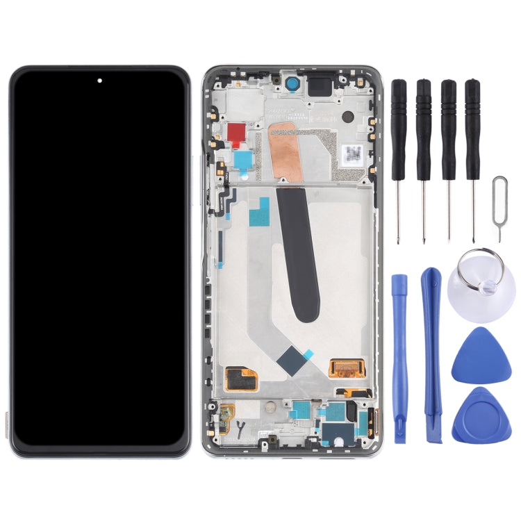 AMOLED Material Original LCD Screen and Digitizer Full Assembly With Frame for Xiaomi Redmi K40 / Redmi K40 Pro / Redmi K40 Pro+ / Mi 11i / Poco F3 / M2012K11AC M2012K11C M2012K11AG M2012K11G(Silver) - free shipping - PMC TechLife - Order now!