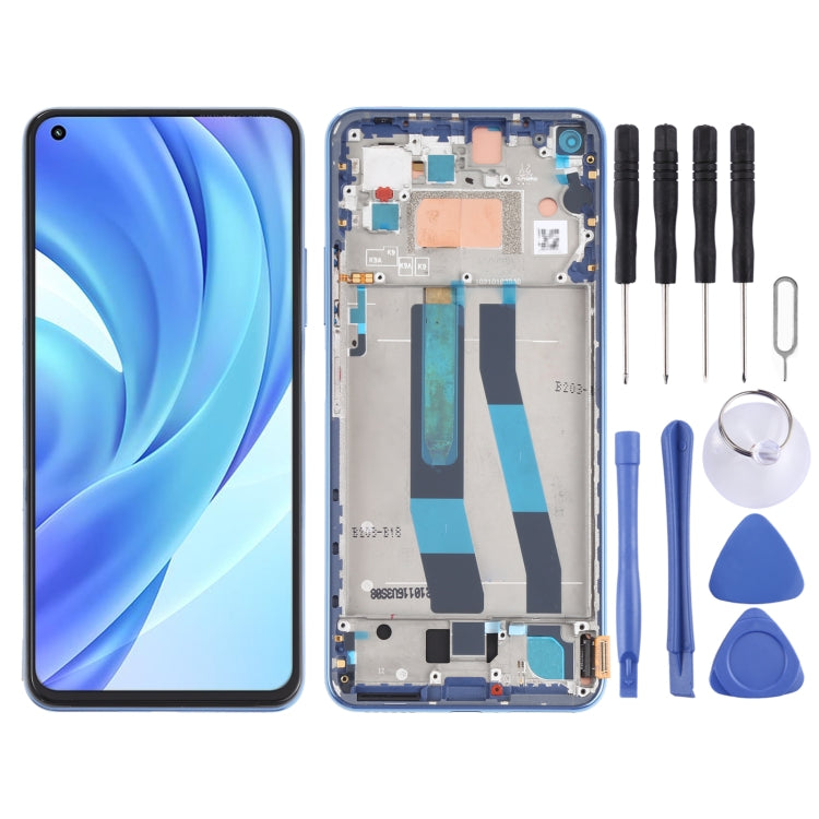 Original LCD Screen for Xiaomi Mi 11 Lite 4G/11 Lite 5G NE M2101K9AG M2101K9AIDigitizer Full Assembly with Frame (Blue) - free shipping - PMC TechLife - Order now!