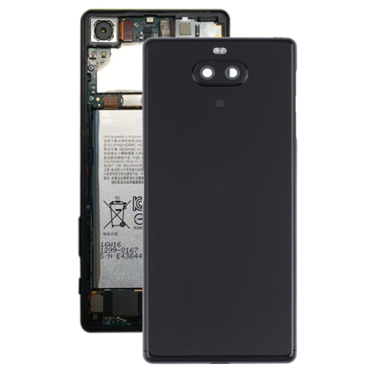 For Sony Xperia 8 Battery Back Cover with Middle Frame & Camera Lens Cover(Black) - Back Cover by PMC TechLife | Online Shopping South Africa | PMC TechLife