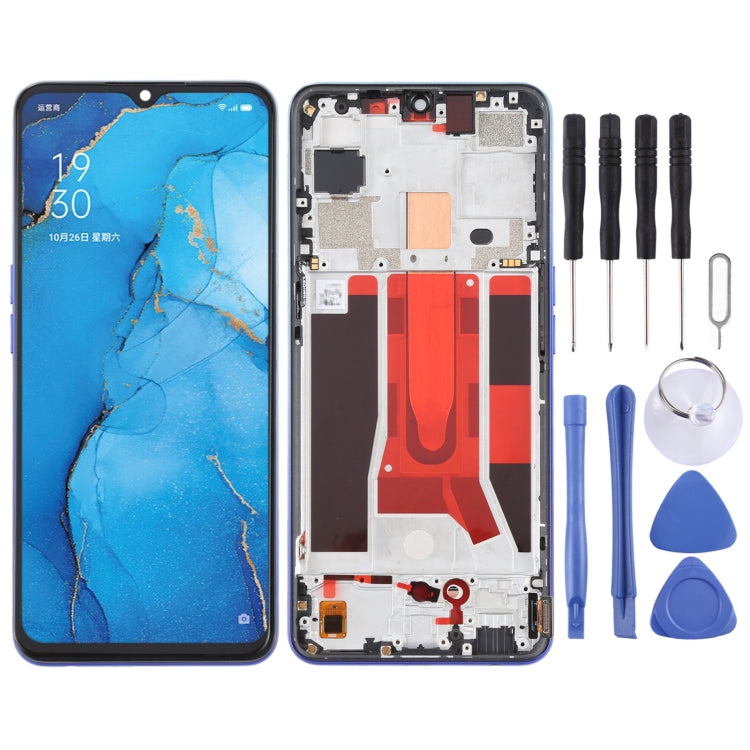 Original LCD Screen For OPPO Reno3 5G/Reno3 Youth/F15/Find X2 Lite/K7 5G Digitizer Full Assembly with Frame (Blue) - free shipping - PMC TechLife - Order now!