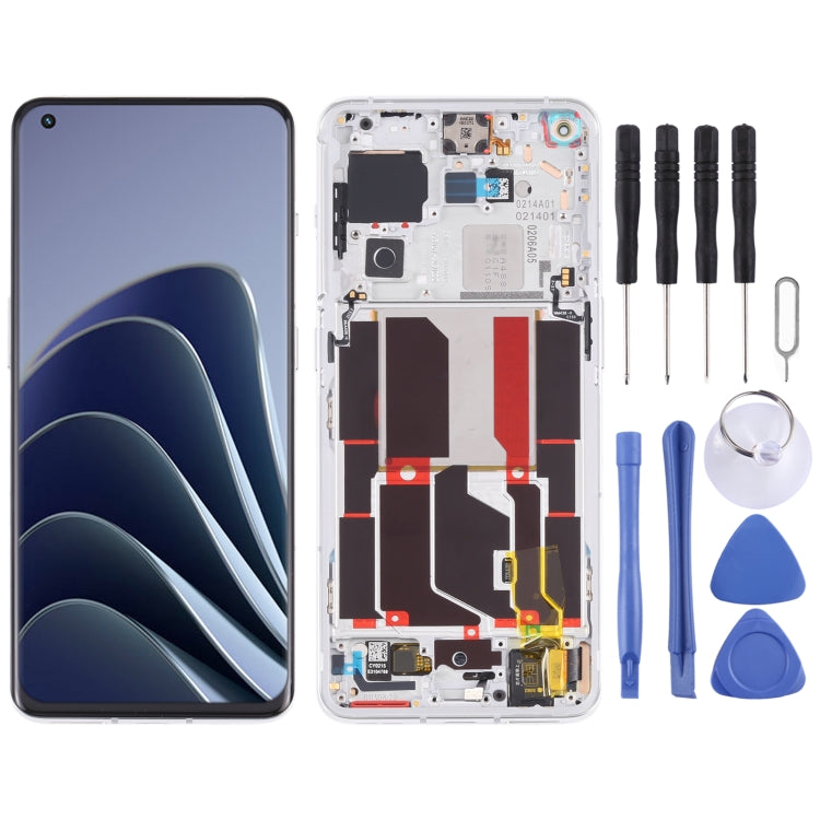 For OnePlus 10 Pro NE2210 Digitizer Full Assembly with Frame Original LCD Screen (Silver) - free shipping - PMC TechLife - Order now!