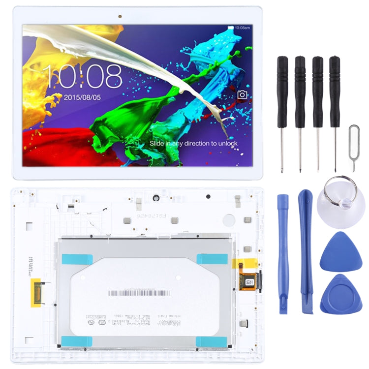 OEM LCD Screen for Lenovo Tab 2 A10-30 YT3-X30 Digitizer Full Assembly with Frame (White) - free shipping - PMC TechLife - Order now!
