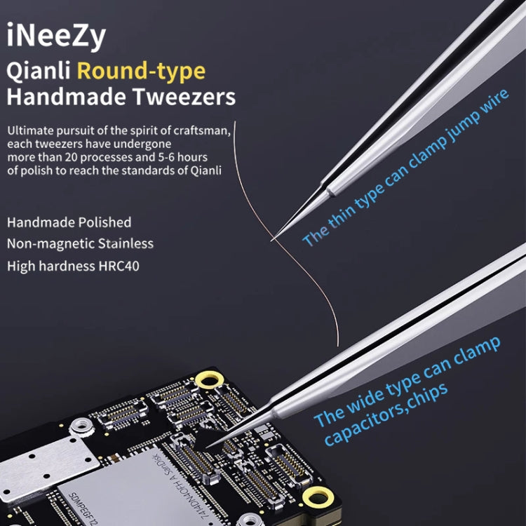 Qianli iNeezy YK-02 Stainless Steel Extra-sharp Thickened Tweezers Pointed Tweezers - free shipping - PMC TechLife - Order now!
