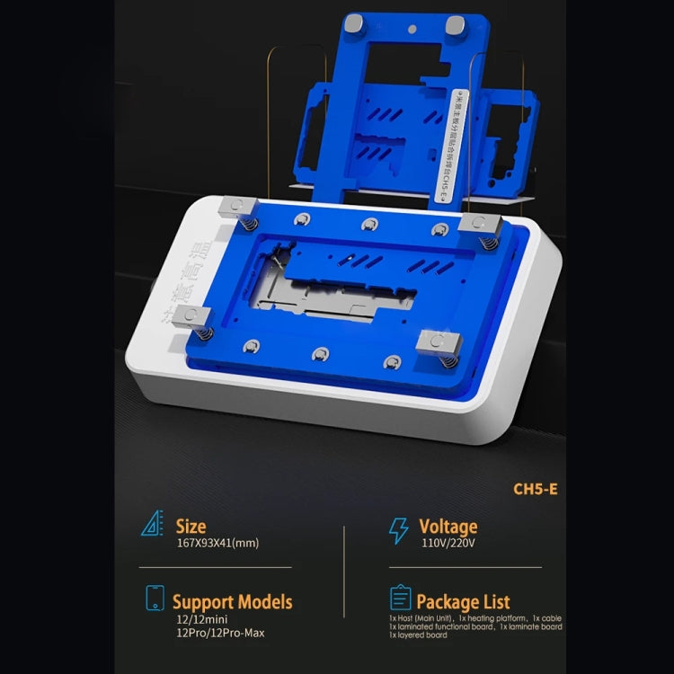 MiJing CH5 Motherboard Heater Preheater Layering Welding Platform for iPhone 12 Series, EU Plug - free shipping - PMC TechLife - Order now!