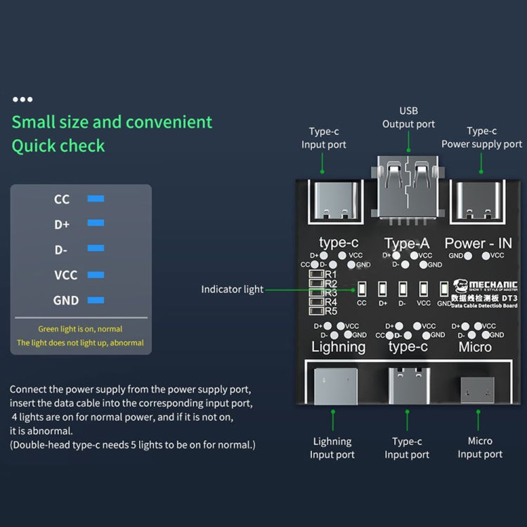 MECHANIC DT3 USB Data Cable Detection Board Short Circuit On-Off Switching Tester - free shipping - PMC TechLife - Order now!