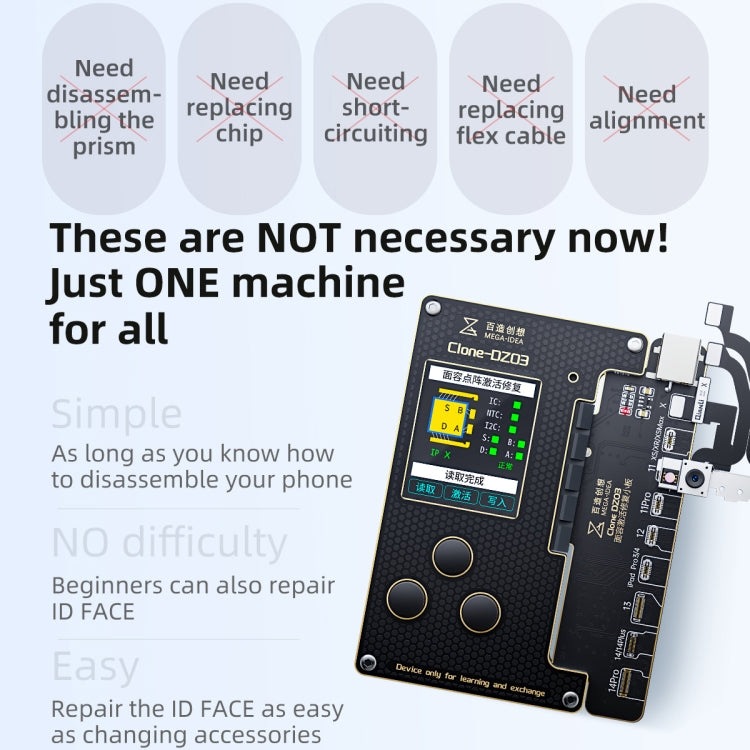 MEGA-IDEA Clone DZ03 Battery Activation & Face ID Dot Matrix Programmer for iPhone 8-14 Pro Max, Plug: US - Repair Programmer by PMC TechLife | Online Shopping South Africa | PMC TechLife | Buy Now Pay Later Mobicred