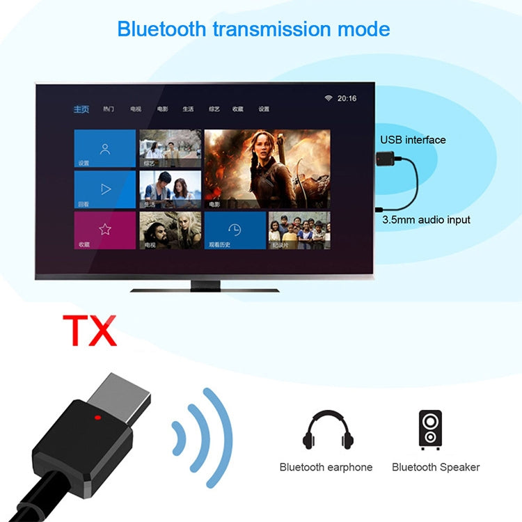 ZF169 Bluetooth5.0  Audio Receiver USB Bluetooth Adapter Bluetooth Transmitter Support Win8/10 - free shipping - PMC TechLife - Order now!