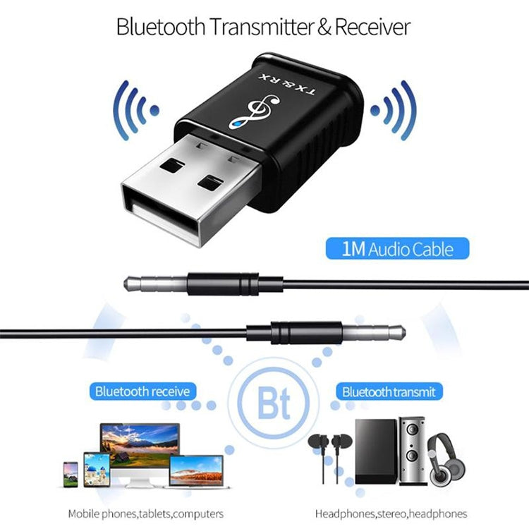 MSD168 2 in 1 Bluetooth Transmitter Receiver Mini 3.5mm AUX Stereo Wireless Bluetooth 5.0 Adapter For Car TV PC MP3 - Audio Receiver Transmitter by PMC TechLife | Online Shopping South Africa | PMC TechLife