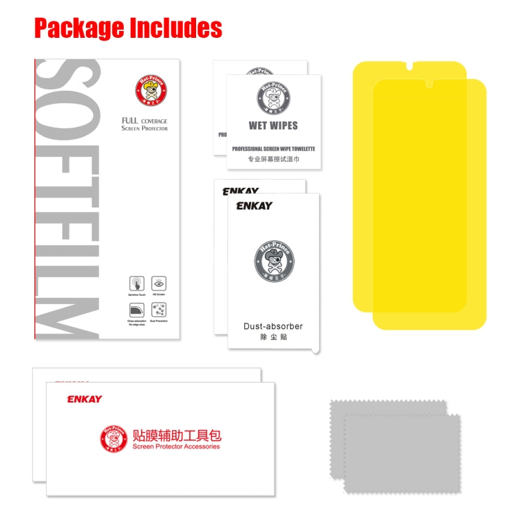 2 PCS ENKAY Hat-Prince 0.1mm 3D Full Screen Protector Explosion-proof Hydrogel Film for Samsung Galaxy A30 / A50 - free shipping - PMC TechLife - Order now!