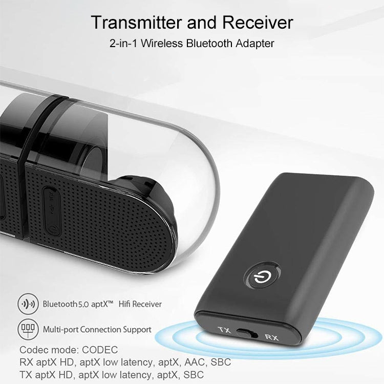 B10S Bluetooth Adapter 5.0 Bluetooth Transmitter Receiver 2 in 1 Bluetooth Adapter - Audio Receiver Transmitter by PMC TechLife | Online Shopping South Africa | PMC TechLife