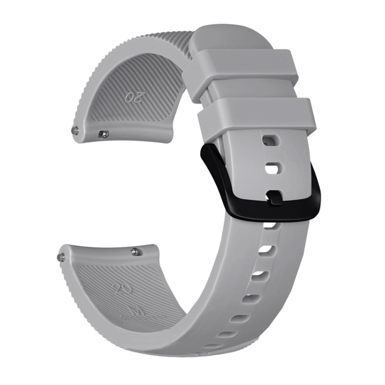 20mm For Huami Amazfit GTS / Samsung Galaxy Watch Active 2 / Gear Sport Silicone Watch Band(Gray) - Watch Bands by PMC TechLife | Online Shopping South Africa | PMC TechLife | Buy Now Pay Later Mobicred