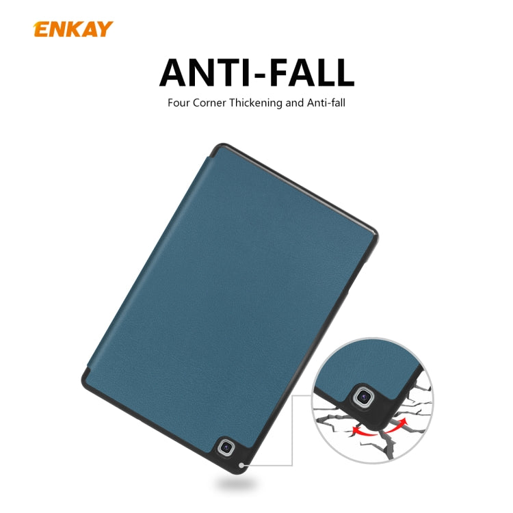 For Samsung Galaxy Tab S6 Lite P610 / P615 / Tab S6 Lite 2022 / P613 / P619 ENKAY Leather Smart Tablet Case with Pen Slot(Light Blue) - free shipping - PMC TechLife - Order now!