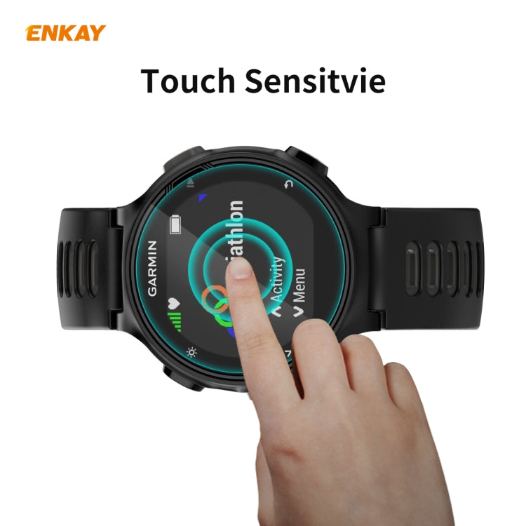 Compatible with Garmin Compatible witherunner 735 / 735XT 2 PCS ENKAY Hat-Prince 0.2mm 9H 2.15D Curved Edge Tempered Glass Screen Protector  Watch Film - Screen Protector by ENKAY | Online Shopping South Africa | PMC TechLife | Buy Now Pay Later Mobicred