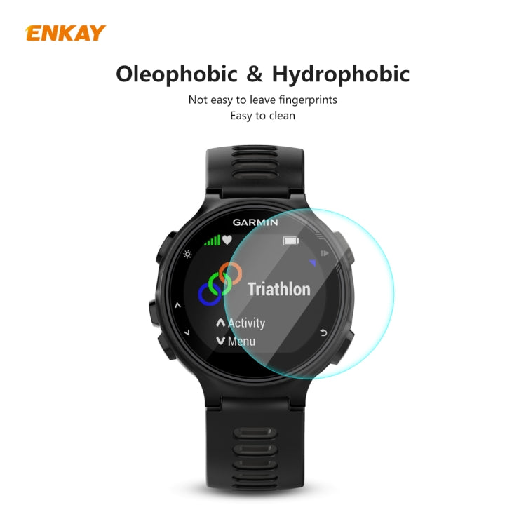 Compatible with Garmin Compatible witherunner 735 / 735XT 2 PCS ENKAY Hat-Prince 0.2mm 9H 2.15D Curved Edge Tempered Glass Screen Protector  Watch Film - Screen Protector by ENKAY | Online Shopping South Africa | PMC TechLife | Buy Now Pay Later Mobicred