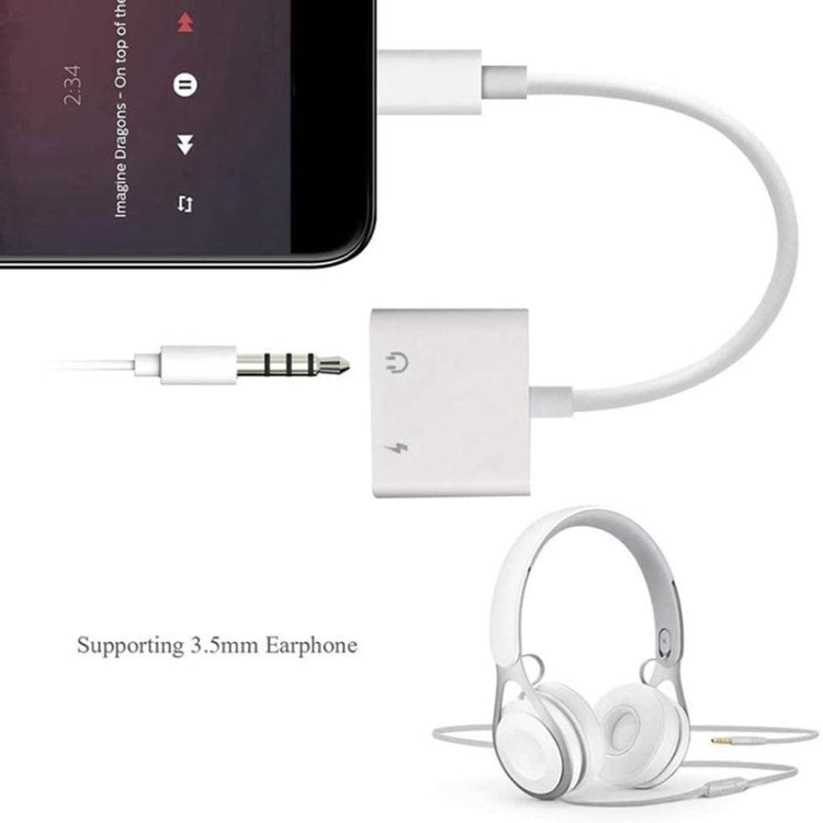 ZS-KL21804 2 in 1 8 Pin to 3.5mm Audio + 8 Pin Charging Interface, Earphone Adapter, Suitable for All IOS Systems - Earphone Adapter by PMC TechLife | Online Shopping South Africa | PMC TechLife