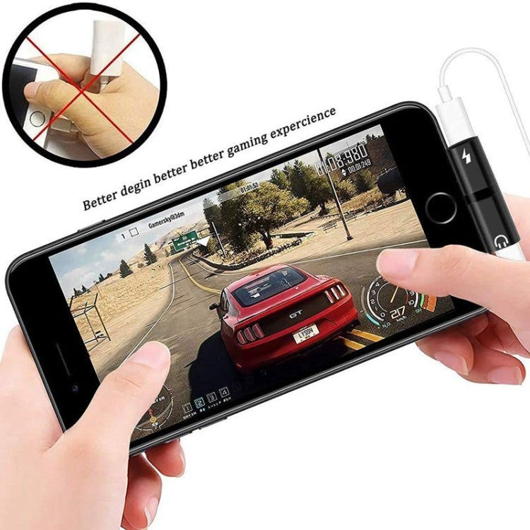 Zs-18182 2 in 1 8 Pin Male to 8 Pin Charging + 8 Pin Audio Female Connector Earphone Adapter, Supports Call & Volume Control(Gold) - Earphone Adapter by PMC TechLife | Online Shopping South Africa | PMC TechLife