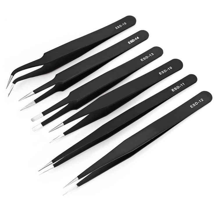 6 in 1 Stainless Steel Anti Static Tweezers Set - free shipping - PMC TechLife - Order now!