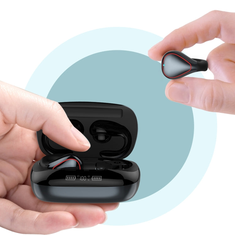 T20 TWS Bluetooth 5.0 Touch Wireless Bluetooth Earphone with Three LED Battery Display & Charging Box, Support Call & Voice Assistant(Black) - TWS Earphone by PMC TechLife | Online Shopping South Africa | PMC TechLife