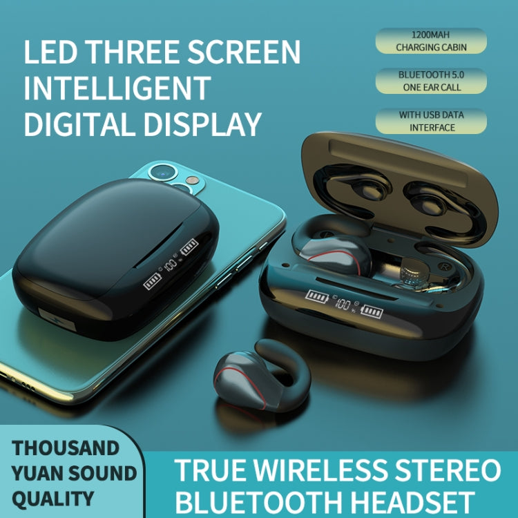 T20 TWS Bluetooth 5.0 Touch Wireless Bluetooth Earphone with Three LED Battery Display & Charging Box, Support Call & Voice Assistant(Gun Gray) - TWS Earphone by PMC TechLife | Online Shopping South Africa | PMC TechLife