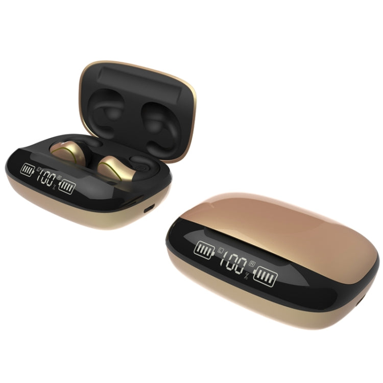 T20 TWS Bluetooth 5.0 Touch Wireless Bluetooth Earphone with Three LED Battery Display & Charging Box, Support Call & Voice Assistant(Champagne Gold) - TWS Earphone by PMC TechLife | Online Shopping South Africa | PMC TechLife