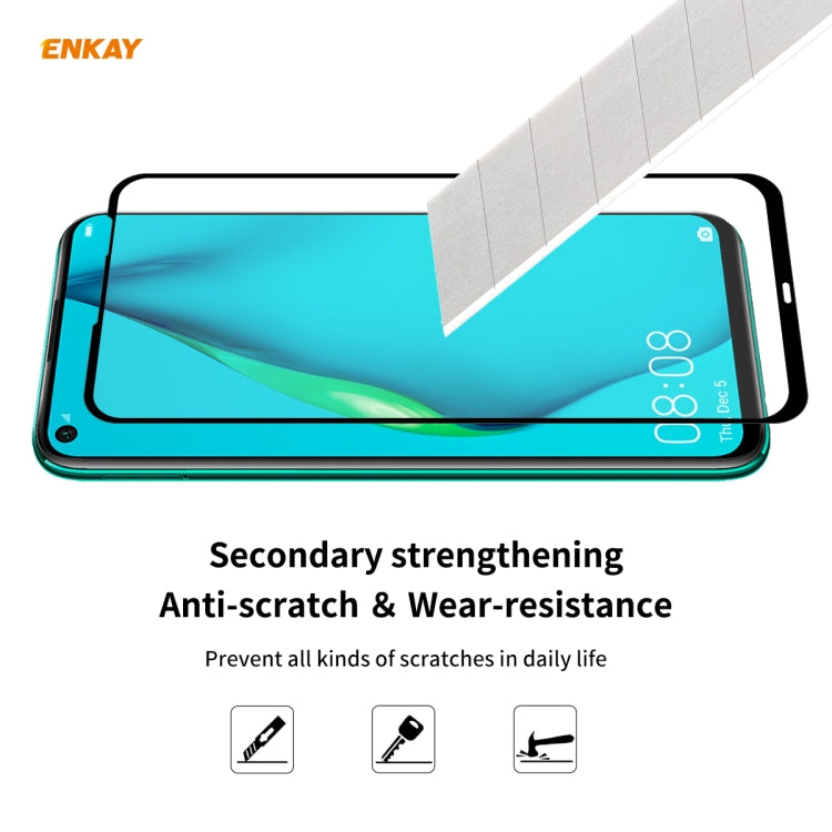For Huawei P40 Lite ENKAY Hat-Prince Full Glue 0.26mm 9H 2.5D Tempered Glass Full Coverage Film - Huawei Tempered Glass by ENKAY | Online Shopping South Africa | PMC TechLife | Buy Now Pay Later Mobicred