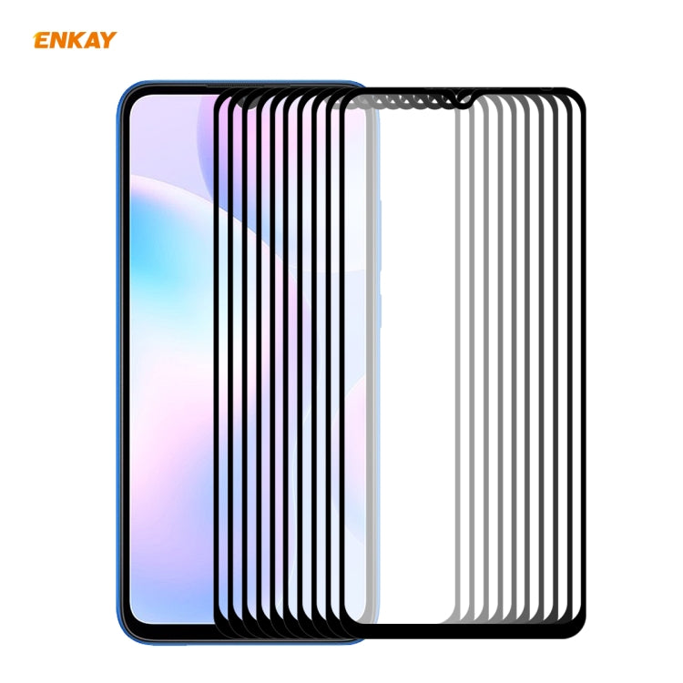 For Redmi 9 / 9A / 9C 10 PCS ENKAY Hat-Prince Full Glue 0.26mm 9H 2.5D Tempered Glass Full Coverage Film - free shipping - PMC TechLife - Order now!