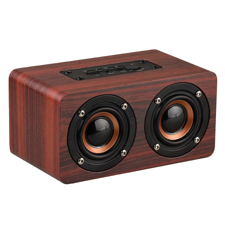 W5 Portable HiFi Shock Bass Wooden Bluetooth Speaker(Dark Brown) - Mini Speaker by PMC TechLife | Online Shopping South Africa | PMC TechLife