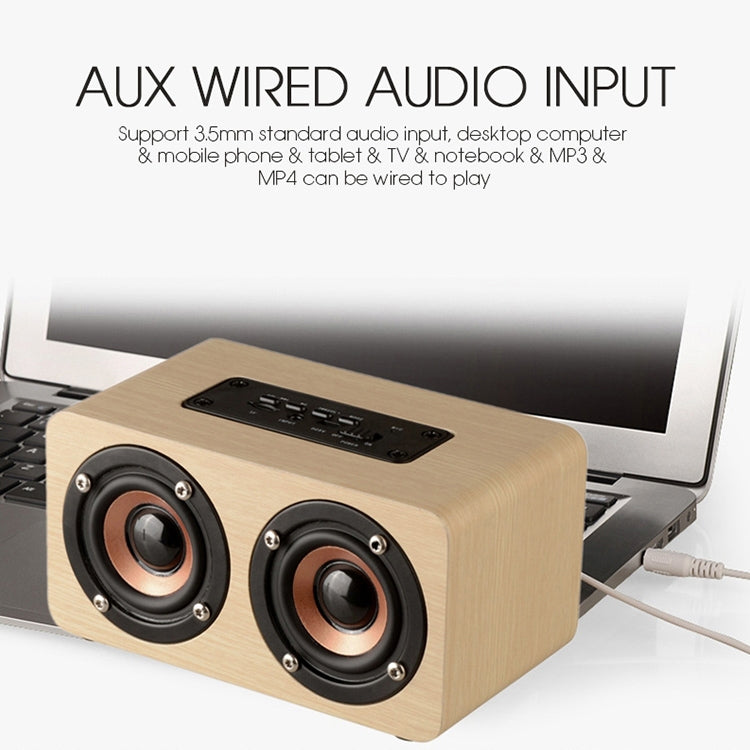 W5 Portable HiFi Shock Bass Wooden Bluetooth Speaker(Dark Brown) - Mini Speaker by PMC TechLife | Online Shopping South Africa | PMC TechLife