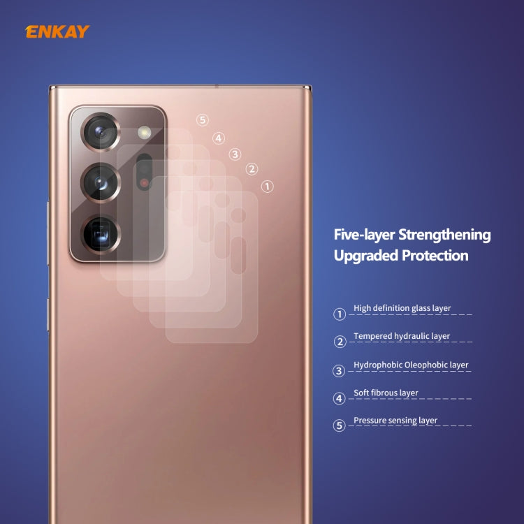For Samsung Galaxy Note20 Ultra 2 PCS Hat-Prince ENKAY 0.2mm 9H 2.15D Round Edge Rear Camera Lens Tempered Glass Film Protector - For Samsung by ENKAY | Online Shopping South Africa | PMC TechLife | Buy Now Pay Later Mobicred