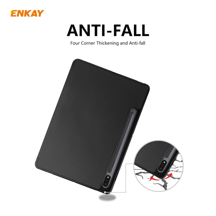 ENKAY ENK-8011 PU Leather + TPU Smart Case with Pen Slot for Samsung Galaxy Tab S8 / Galaxy Tab S7 11.0 T870 / T875(Black) - free shipping - PMC TechLife - Order now!