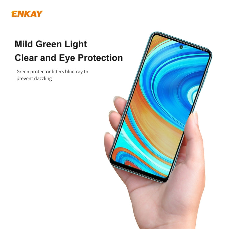 For Xiaomi Redmi Note 9S/Note 9 Pro 2 PCS ENKAY Hat-Prince 0.26mm 9H 6D Curved Full Screen Eye Protection Green Film Tempered Glass Protector -  by ENKAY | Online Shopping South Africa | PMC TechLife | Buy Now Pay Later Mobicred