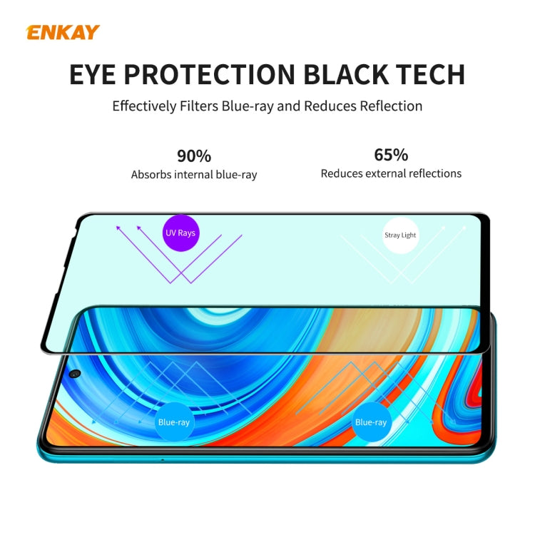 For Xiaomi Redmi Note 9S/Note 9 Pro 2 PCS ENKAY Hat-Prince 0.26mm 9H 6D Curved Full Screen Eye Protection Green Film Tempered Glass Protector -  by ENKAY | Online Shopping South Africa | PMC TechLife | Buy Now Pay Later Mobicred