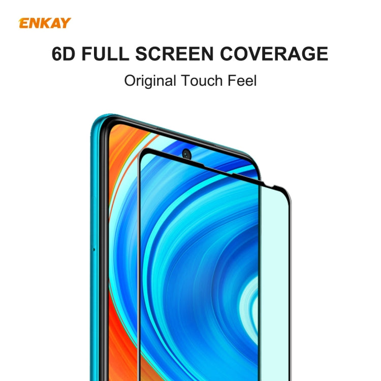 For Xiaomi Redmi Note 9S/Note 9 Pro 2 PCS ENKAY Hat-Prince 0.26mm 9H 6D Curved Full Screen Eye Protection Green Film Tempered Glass Protector -  by ENKAY | Online Shopping South Africa | PMC TechLife | Buy Now Pay Later Mobicred