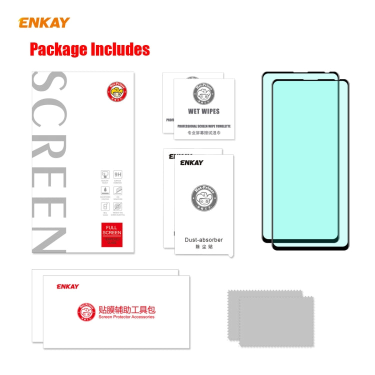 For Xiaomi Redmi Note 9S/Note 9 Pro 2 PCS ENKAY Hat-Prince 0.26mm 9H 6D Curved Full Screen Eye Protection Green Film Tempered Glass Protector -  by ENKAY | Online Shopping South Africa | PMC TechLife | Buy Now Pay Later Mobicred