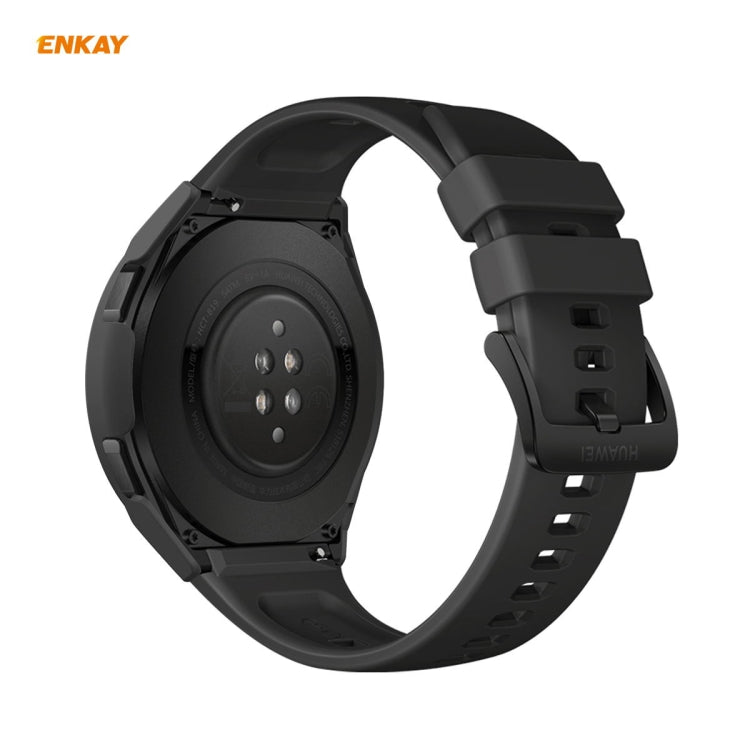 For Huawei Watch GT 2e 46mm ENKAY Hat-Prince ENK-AC8203 Full Coverage PC Frosted Case + 9H Tempered Glass Film(Transparent) - Watch Cases by ENKAY | Online Shopping South Africa | PMC TechLife | Buy Now Pay Later Mobicred