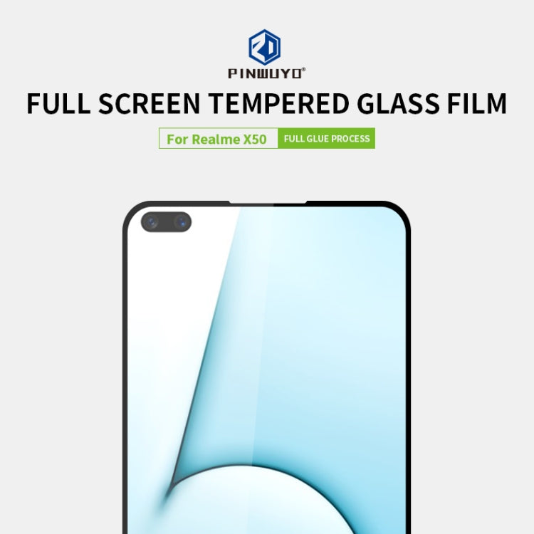 For OPPO Realme X50 PINWUYO 9H 2.5D Full Screen Tempered Glass Film(Black) - free shipping - PMC TechLife - Order now!