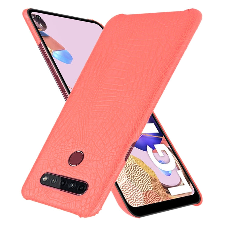 For LG K51S Shockproof Crocodile Texture PC + PU Case(Red) - LG Cases by PMC TechLife | Online Shopping South Africa | PMC TechLife | Buy Now Pay Later Mobicred