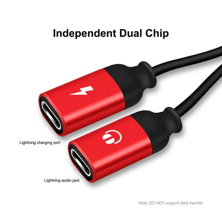 ENKAY ENK-AT104 8 Pin to Dual 8 Pin Charging Listen to Songs Aluminum Alloy Adapter Conversion Cable(Red) - Earphone Adapter by ENKAY | Online Shopping South Africa | PMC TechLife