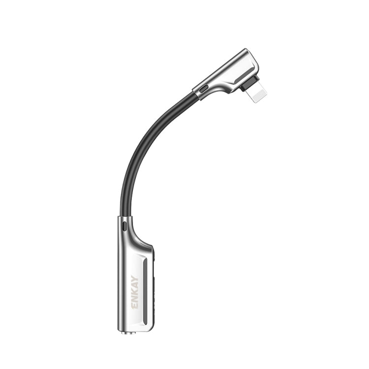 ENKAY ENK-AT103 8 Pin to 3.5mm Audio ��� 8 Pin Charging Interfaces Converter Zinc Alloy Adapter(Silver) - Cable & Splitter by ENKAY | Online Shopping South Africa | PMC TechLife | Buy Now Pay Later Mobicred