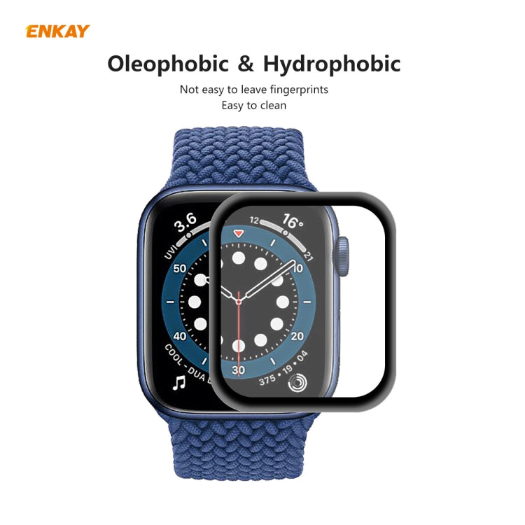 For Apple Watch 6/5/4/SE 44mm ENKAY Hat-Prince 0.2mm 9H Surface Hardness 3D Explosion-proof Aluminum Alloy Edge Full Screen Tempered Glass Screen Film - free shipping - PMC TechLife - Order now!