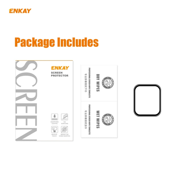 For Apple Watch 6/5/4/SE 44mm ENKAY Hat-Prince 0.2mm 9H Surface Hardness 3D Explosion-proof Aluminum Alloy Edge Full Screen Tempered Glass Screen Film - free shipping - PMC TechLife - Order now!