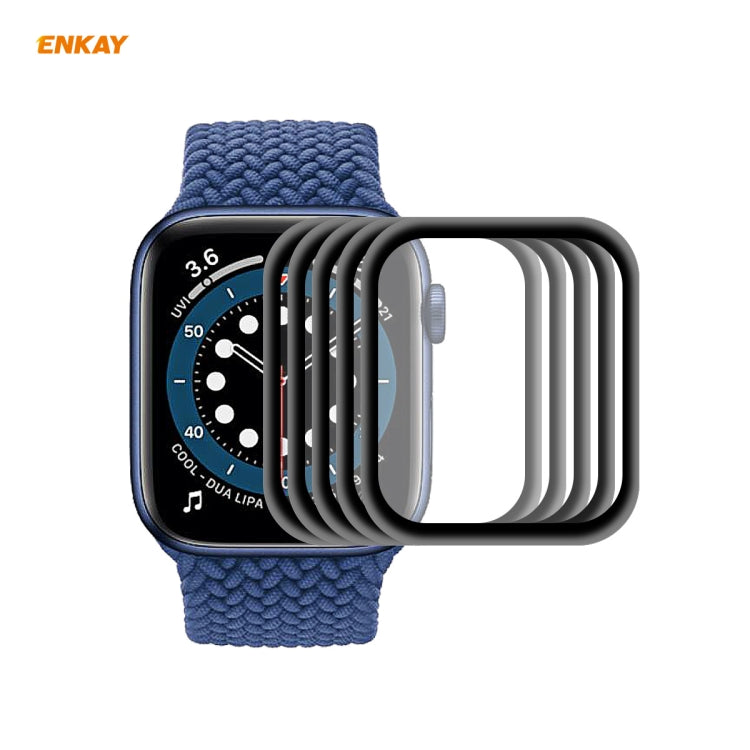 For Apple Watch 6/5/4/SE 40mm 5PCS ENKAY Hat-Prince 0.2mm 9H Surface Hardness 3D Explosion-proof Aluminum Alloy Edge Full Screen Tempered Glass Screen Film - Watch Cases by ENKAY | Online Shopping South Africa | PMC TechLife | Buy Now Pay Later Mobicred