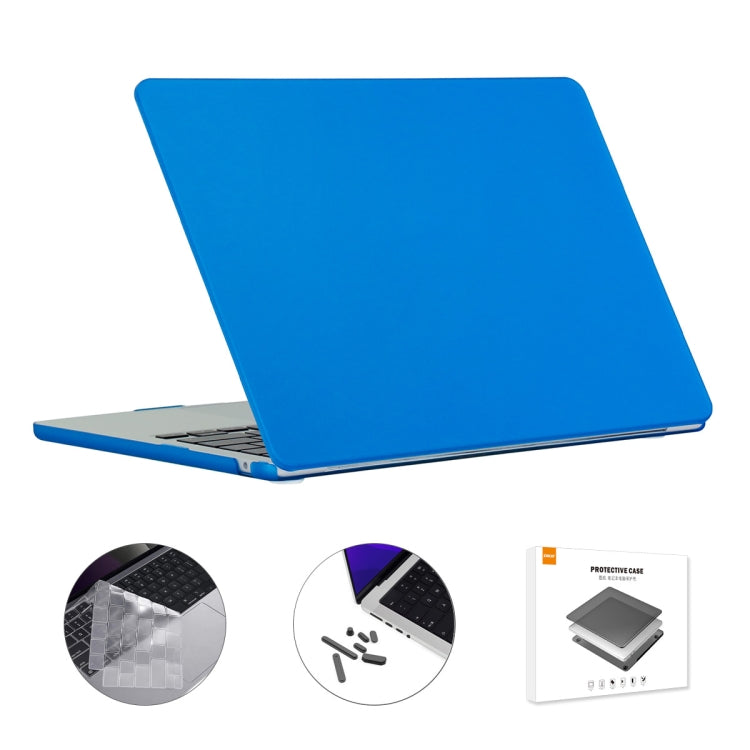 For MacBook Air 13.6 2022 A2681 EU Version ENKAY 3 in 1 Matte Laptop Case with TPU Keyboard Film / Anti-dust Plugs (Dark Blue) - MacBook Air Cases by ENKAY | Online Shopping South Africa | PMC TechLife