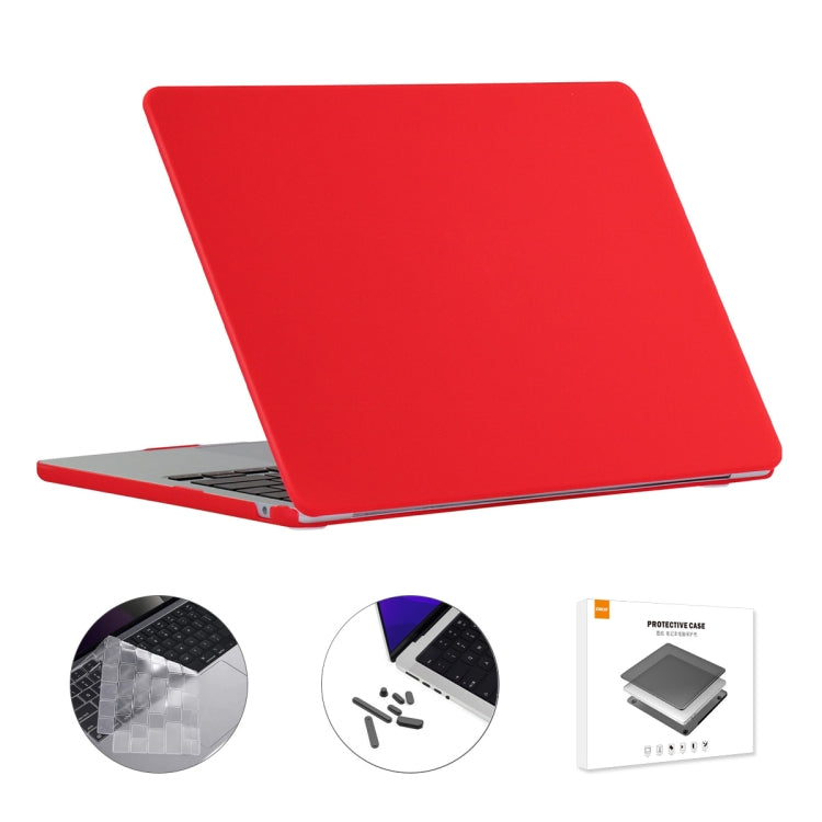 For MacBook Air 13.6 2022/2024 A2681 M2 / A3113 M3 EU Version ENKAY 3 in 1 Matte Laptop Case with TPU Keyboard Film / Anti-dust Plugs (Red) - MacBook Air Cases by ENKAY | Online Shopping South Africa | PMC TechLife | Buy Now Pay Later Mobicred