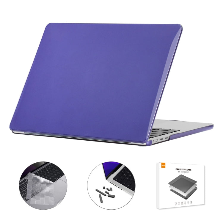 For MacBook Air 13.6 2022/2024 A2681 M2 / A3113 M3 EU Version ENKAY 3 in 1 Crystal Laptop Case with TPU Keyboard Film / Anti-dust Plugs (Deep Purple) - MacBook Air Cases by ENKAY | Online Shopping South Africa | PMC TechLife | Buy Now Pay Later Mobicred