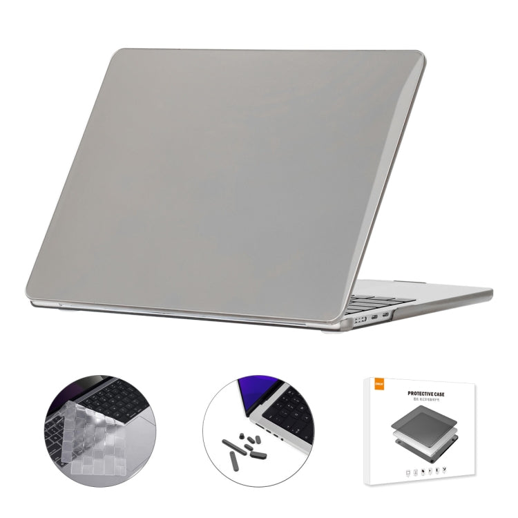 For MacBook Air 13.6 2022/2024 A2681 M2 / A3113 M3 EU Version ENKAY 3 in 1 Crystal Laptop Case with TPU Keyboard Film / Anti-dust Plugs (Grey) - free shipping - PMC TechLife - Order now!