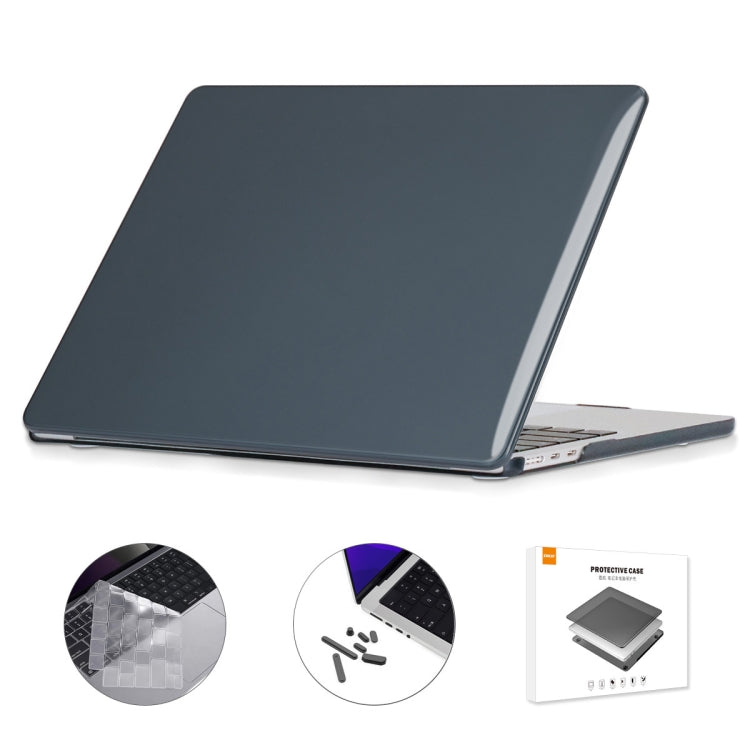 For MacBook Air 13.6 2022/2024 A2681 M2 / A3113 M3 US Version ENKAY 3 in 1 Crystal Laptop Case with TPU Keyboard Film / Anti-dust Plugs(Black) - free shipping - PMC TechLife - Order now!