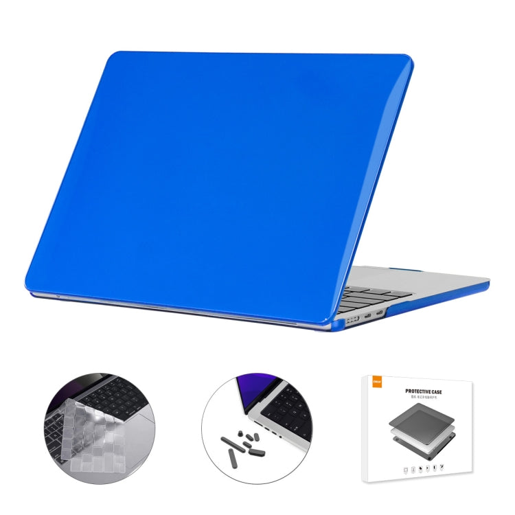 For MacBook Air 13.6 2022/2024 A2681 M2 / A3113 M3 US Version ENKAY 3 in 1 Crystal Laptop Case with TPU Keyboard Film / Anti-dust Plugs (Dark Blue) - free shipping - PMC TechLife - Order now!
